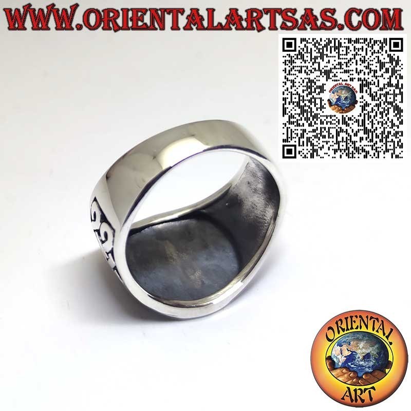 Anello in argento sole nero e nodi celtici su endrambi lati