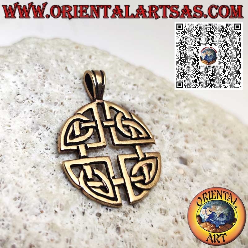 Pendentif celtique en bronze Nœud de Dara – Bijou symbole de force et sagesse, porte-bonheur