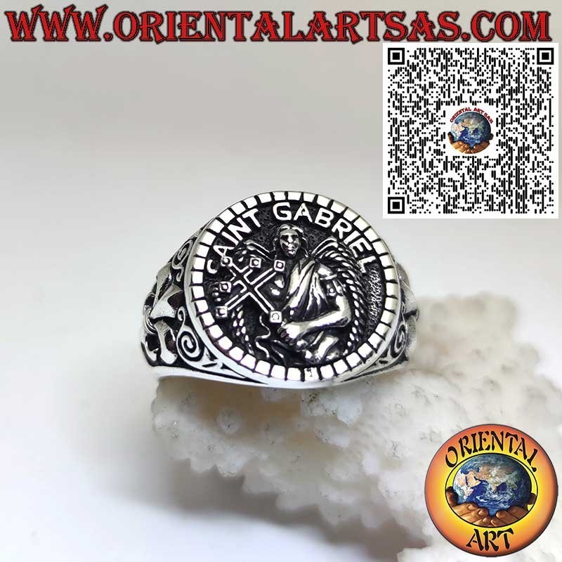 Bague Saint Gabriel en argent 925 – Archange Messager de Dieu, Saint Patron et Amulette de protection