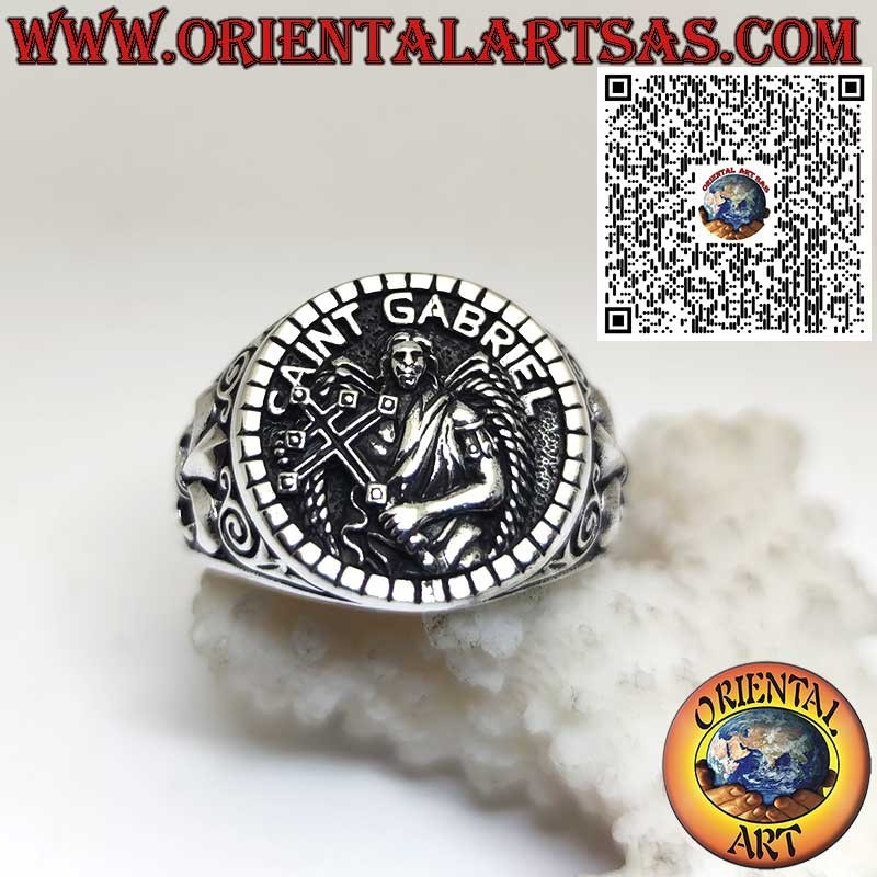 Sterlingsilber-Ring Sankt Gabriel – Erzengel, Bote Gottes, Schutzamulett