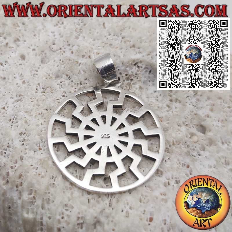 Silver pendant, black sun or flat and perforated smooth sun wheel (Ø 27 mm)