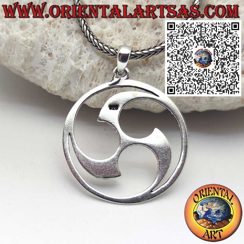 Silver Pendant with Tomoe in the Circle – Symbol of the Shinto Trinity