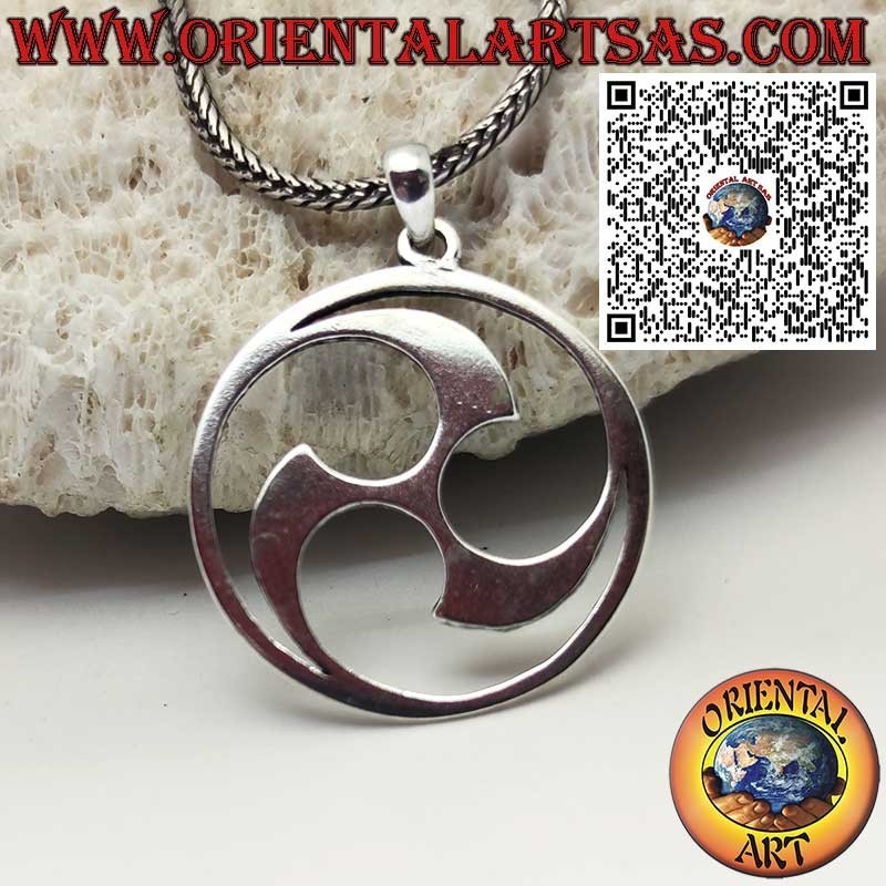 Silver Pendant with Tomoe in the Circle – Symbol of the Shinto Trinity