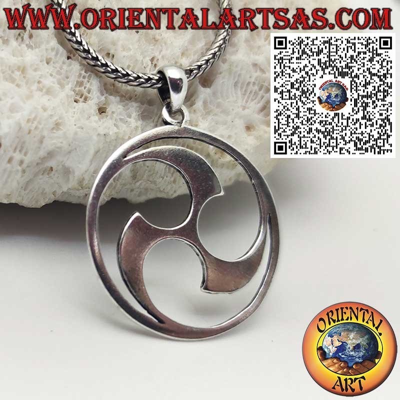 Silver Pendant with Tomoe in the Circle – Symbol of the Shinto Trinity