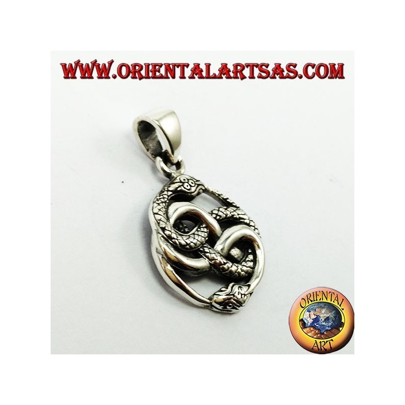 Ciondolo in argento, Talismano di Auryn Ouroboros - La Storia Infinita