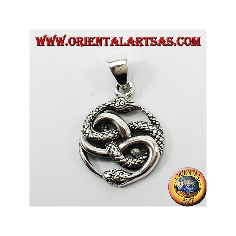 Ciondolo in argento, Talismano di Auryn Ouroboros - La Storia Infinita