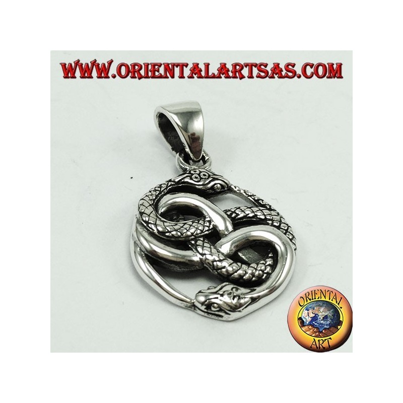 Ciondolo in argento, Talismano di Auryn Ouroboros - La Storia Infinita