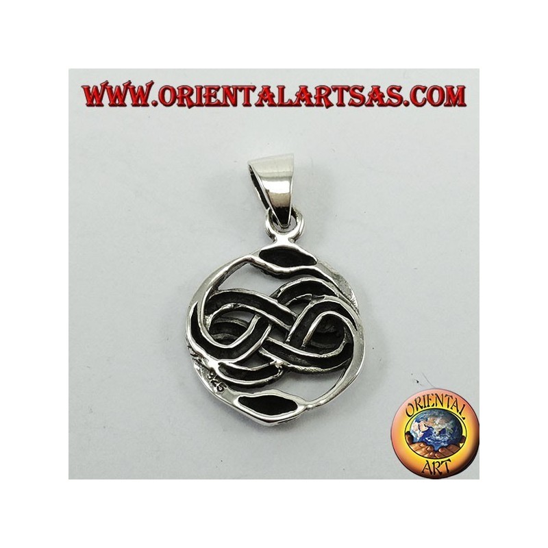 Ciondolo in argento, Talismano di Auryn Ouroboros - La Storia Infinita