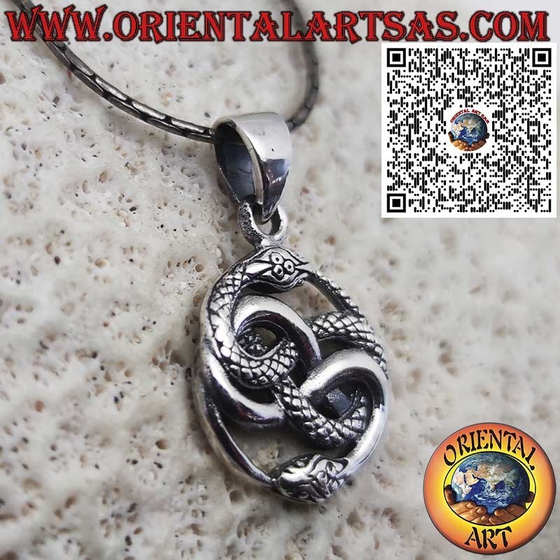Ciondolo in argento, Talismano di Auryn Ouroboros - La Storia Infinita