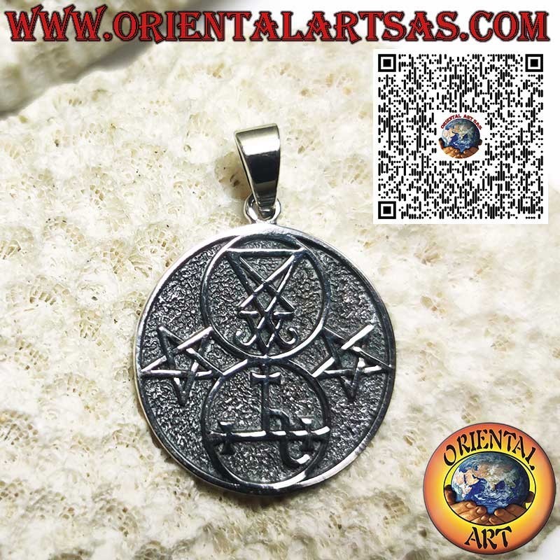 Colgante en Plata 925 con Sello de Satán y Lilith – Joyería Esotérica Artesanal