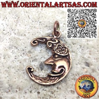 Bronze Pendant “Two Faces of the Moon” – Happy and Sad