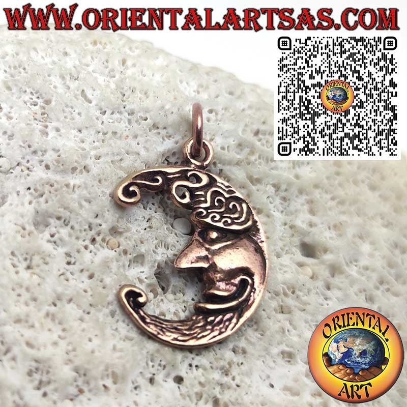 Bronze Pendant “Two Faces of the Moon” – Happy and Sad