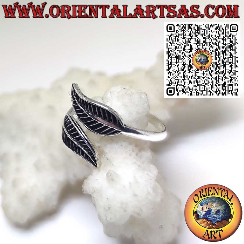 Bague Ajustable en Argent 925 à Deux Plumes – Pour Orteil ou Phalange