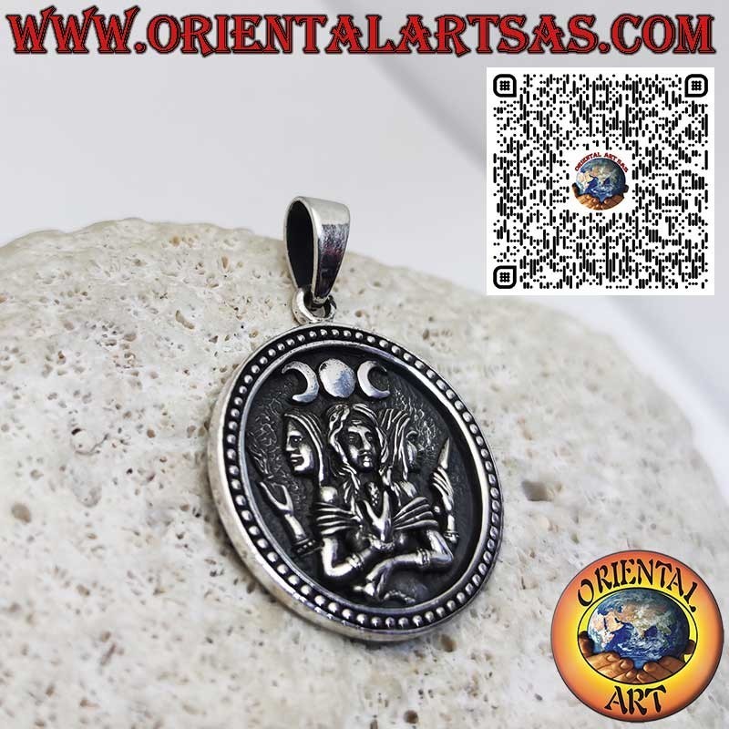 Colgante de Plata 925 Hécate – Triple Diosa, Parcas y Furias – Amuleto Esotérico