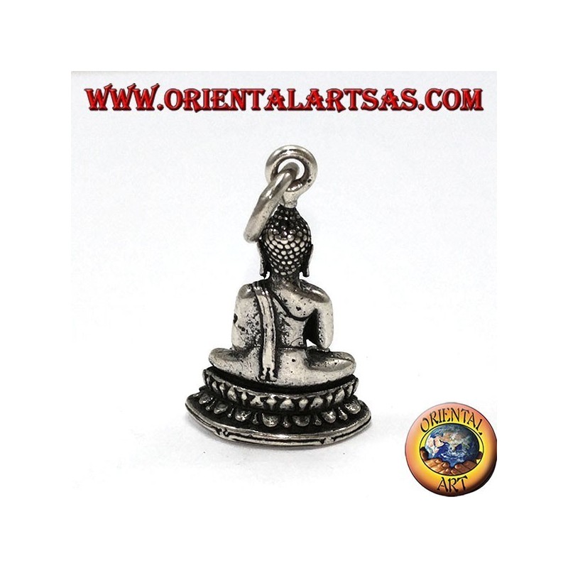 Silber Anhänger Buddha in Dharmachakra Mudra Position