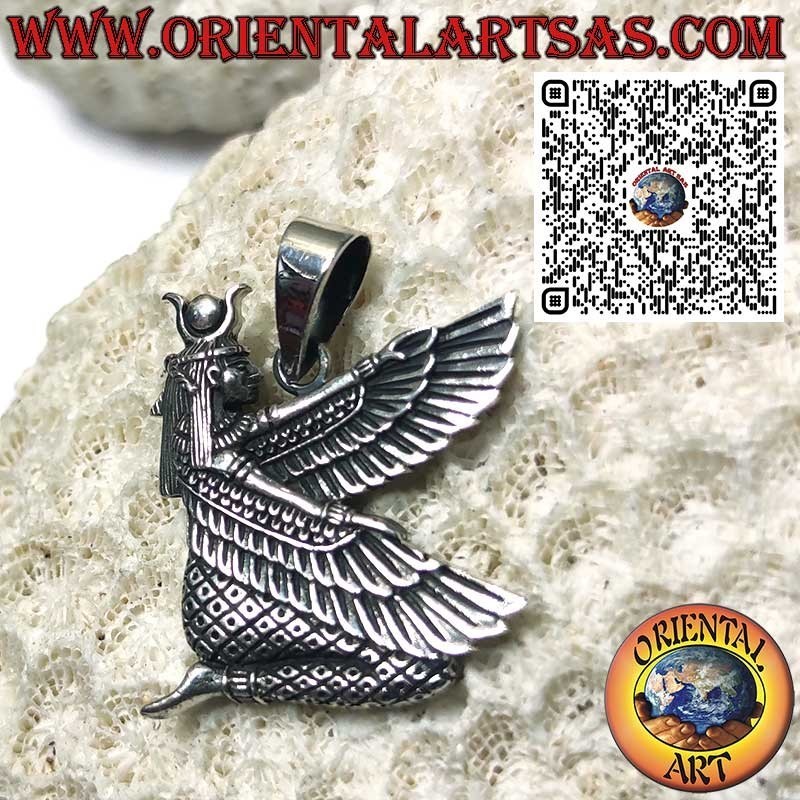 Colgante de plata, Isis alada, diosa egipcia de la maternidad y la magia