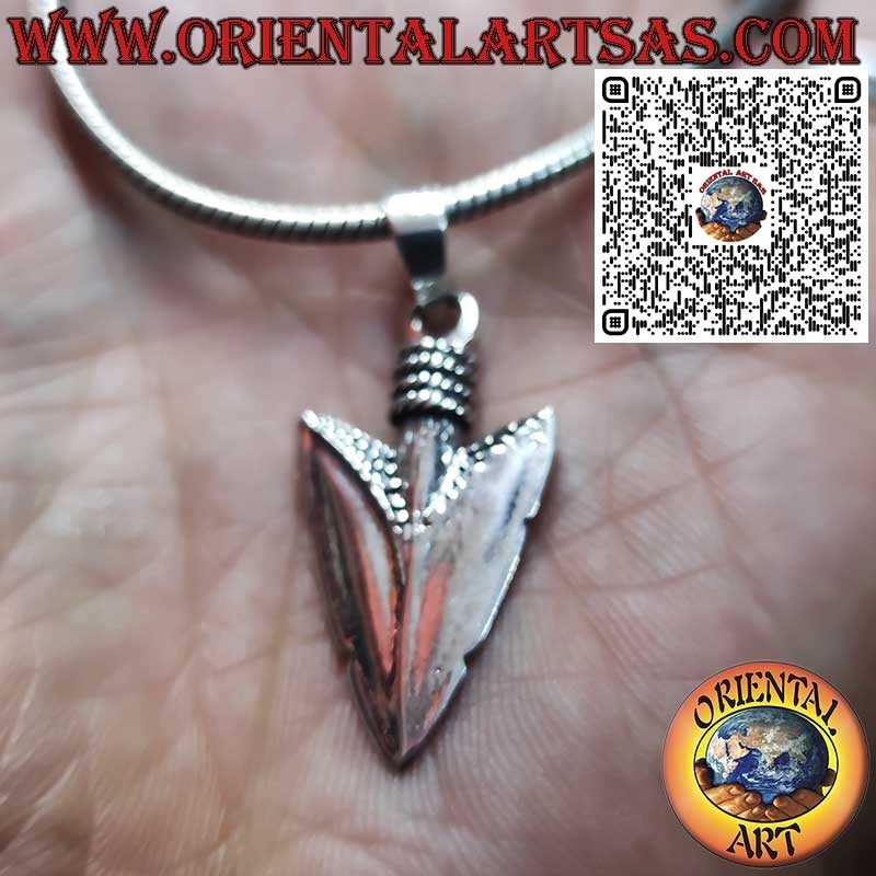 Large Arrowhead Silver Pendant - Symbol of Strength, Courage and Protection