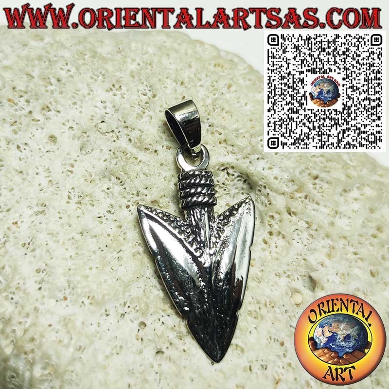 Large Arrowhead Silver Pendant - Symbol of Strength, Courage and Protection