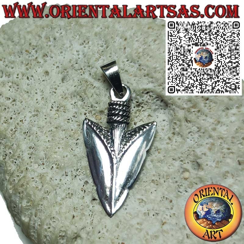 Large Arrowhead Silver Pendant - Symbol of Strength, Courage and Protection