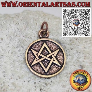 Colgante de bronce – Hexagrama unicursal, Símbolo de Thelema, Amuleto esotérico