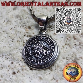Sterling Silver Pendant – Seal of the Knights Templar, Medieval Crusader Jewelry, Templar Medallion