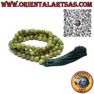 Mālā (Japamālā) Buddhist rosary in natural Xinyi jade – 108 beads 9 mm