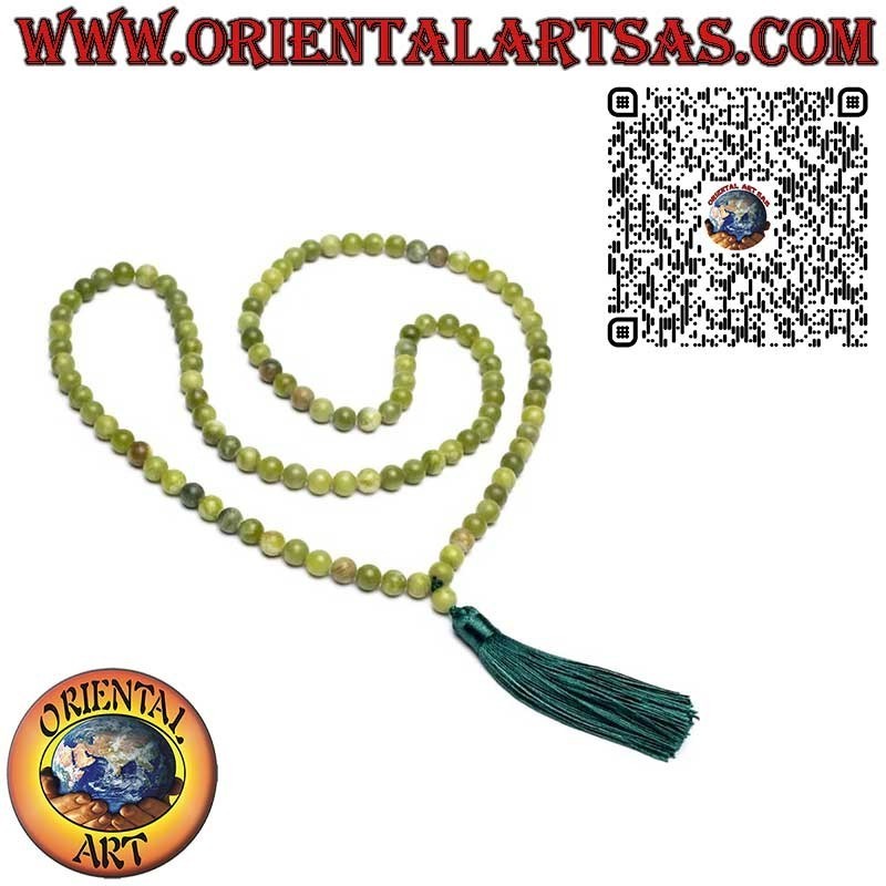 Mālā (Japamālā) Buddhistische Gebetskette aus natürlichem Xinyi-Jade – 108 Perlen 8 mm