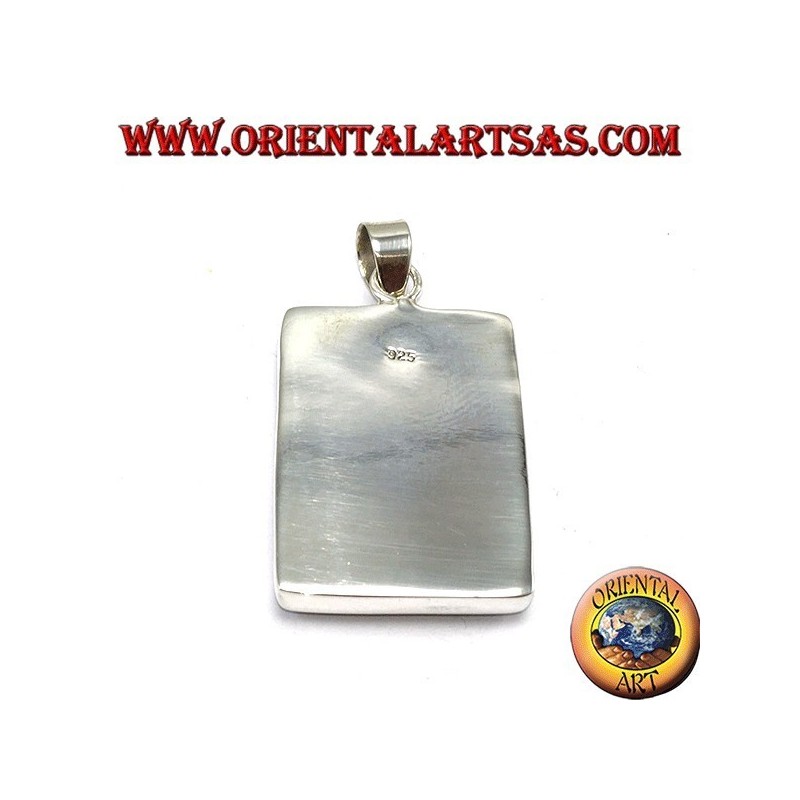 Pendentif en argent avec grande mère de perle rectangulaire