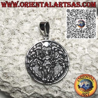 Colgante en Plata 925 – Diosa Hécate, Divinidad de la Luna, Joyería Wicca, Amuleto Esotérico