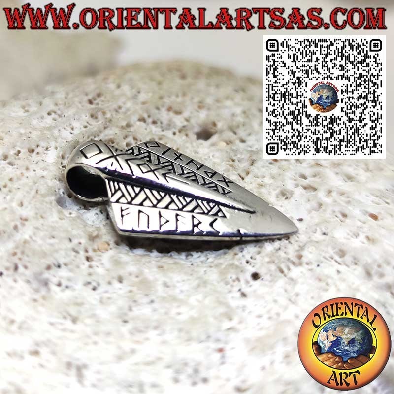Sterling Silver 925 Viking Celtic Spearhead Pendant – Medieval Jewelry & Talisman of Strength
