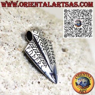 925er Silber Anhänger Wikingische Keltische Speerspitze – Mittelalterlicher Schmuck & Talisman der Stärke