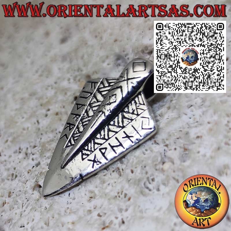 Sterling Silver 925 Viking Celtic Spearhead Pendant – Medieval Jewelry & Talisman of Strength