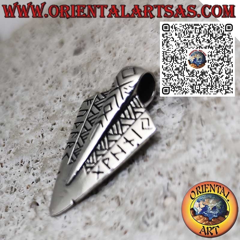 Pendentif en Argent 925 Pointe de Lance Viking Celtique – Bijou Médiéval & Talisman de Force