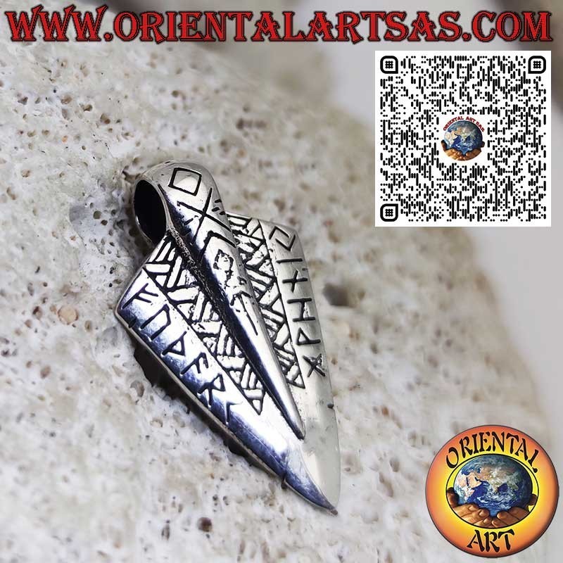 Colgante en Plata 925 Punta de Lanza Vikinga Celta – Joya Medieval & Talismán de Fuerza