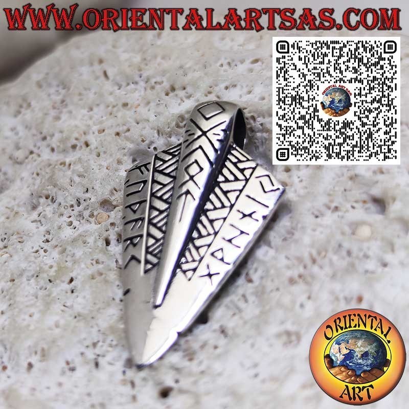 Pendentif en Argent 925 Pointe de Lance Viking Celtique – Bijou Médiéval & Talisman de Force