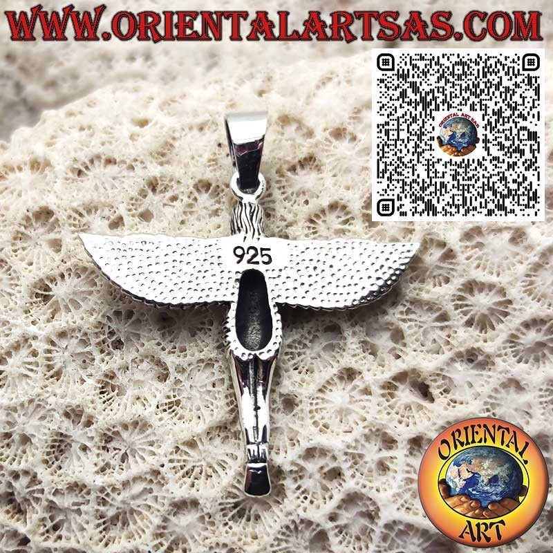 Pendentif en Argent 925 Déesse Isis aux Ailes Ouvertes – Amulette Égyptienne de Protection et de Renaissance