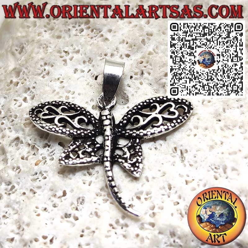 Pendentif en argent 925 Libellule – Symbole de liberté et de transformation