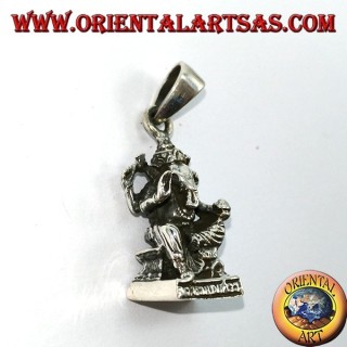 Colgante de plata estatua Ganesha con ratones