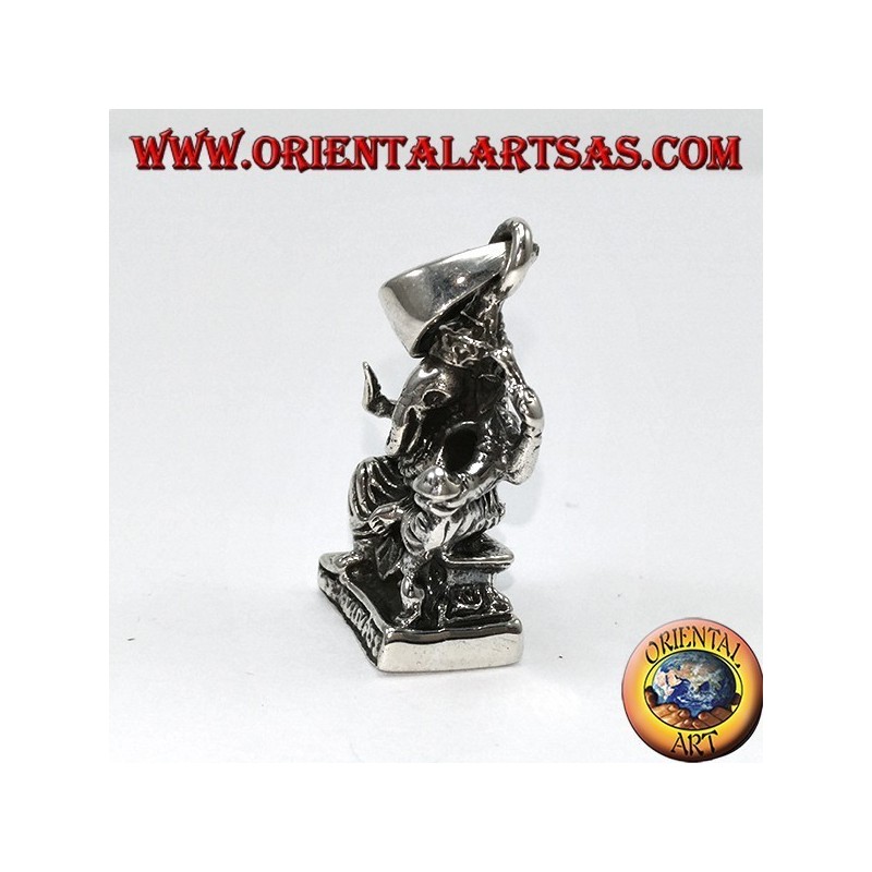 Ciondolo Ganesha Seduto con Topo Argento 925 - Statua