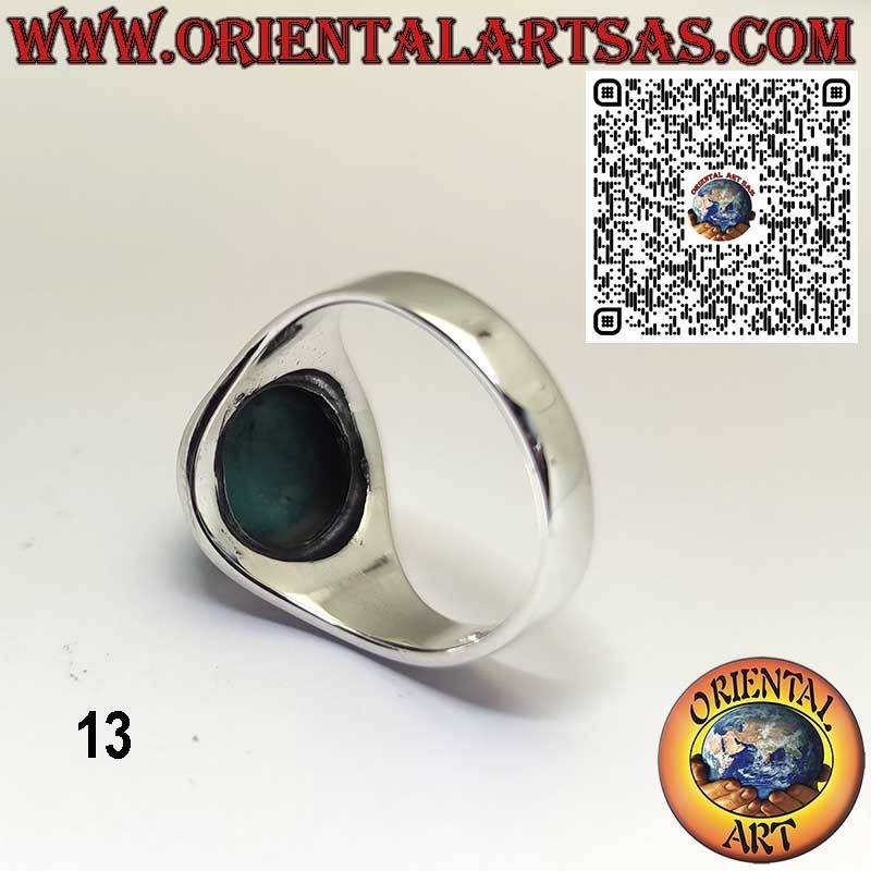 Anillo de Plata 925 con Turquesa Natural de Arizona – Montura Lisa