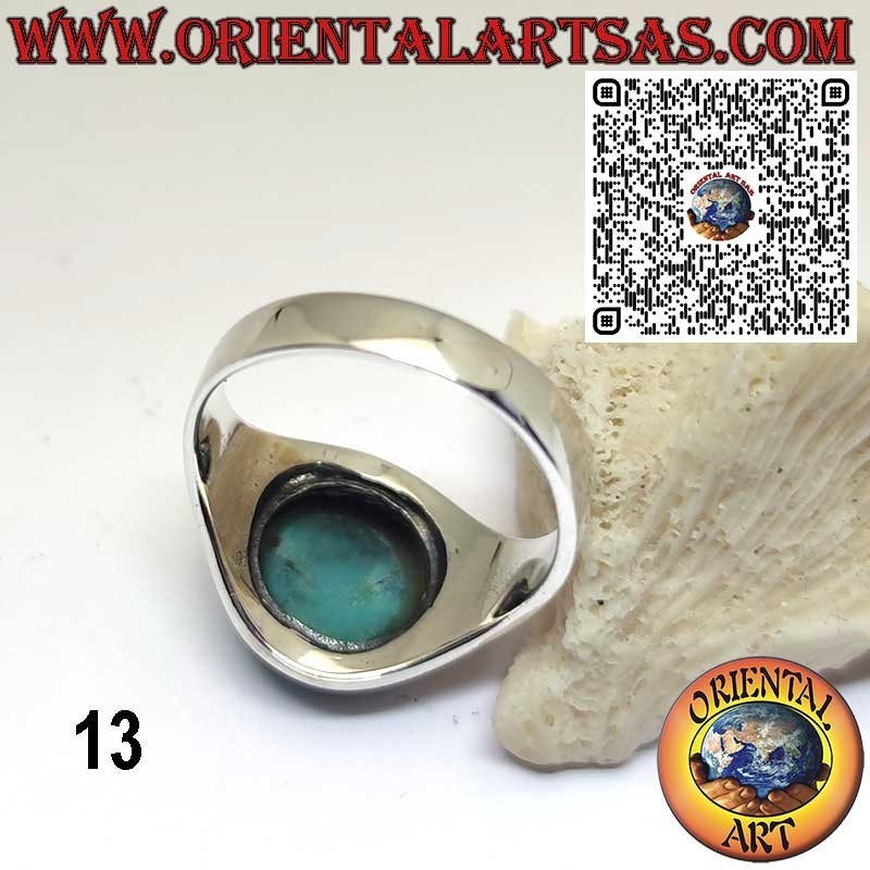 Bague en Argent 925 avec Turquoise Naturelle d’Arizona – Monture Lisse
