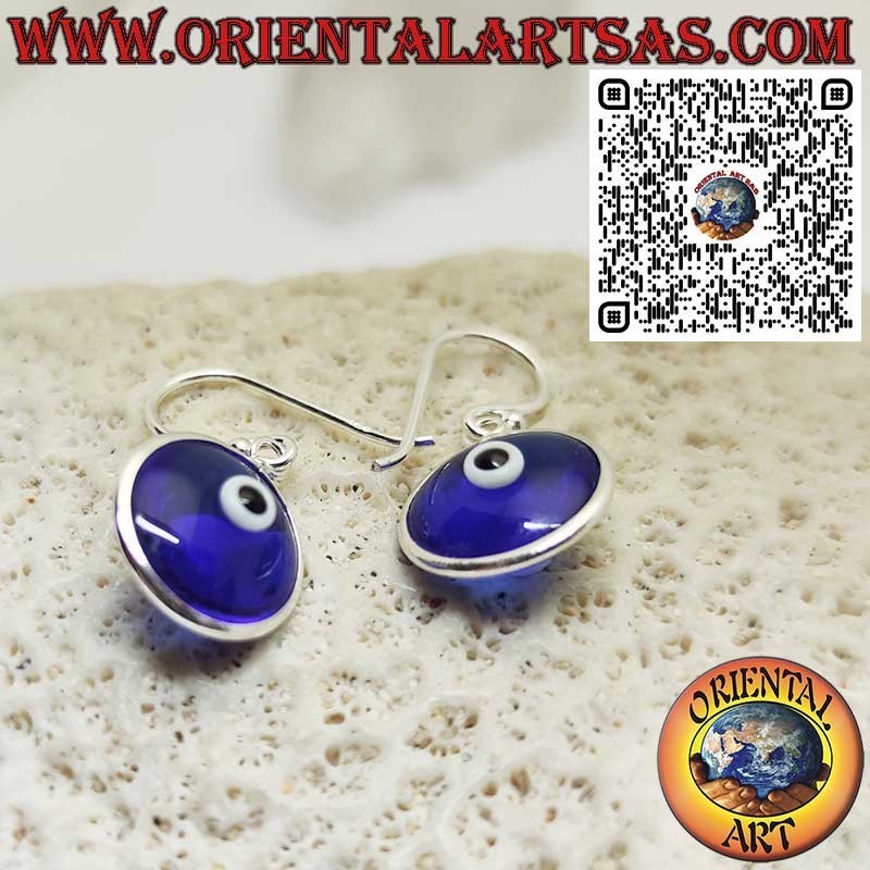 Orecchini Pendenti in Argento 925 con Occhio Blu Turco Nazar