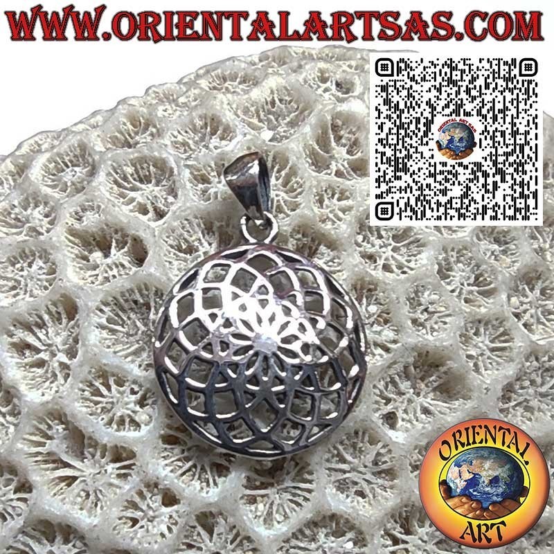 Pendentif Mandala en Argent 925 en Forme de Fleur de Vie