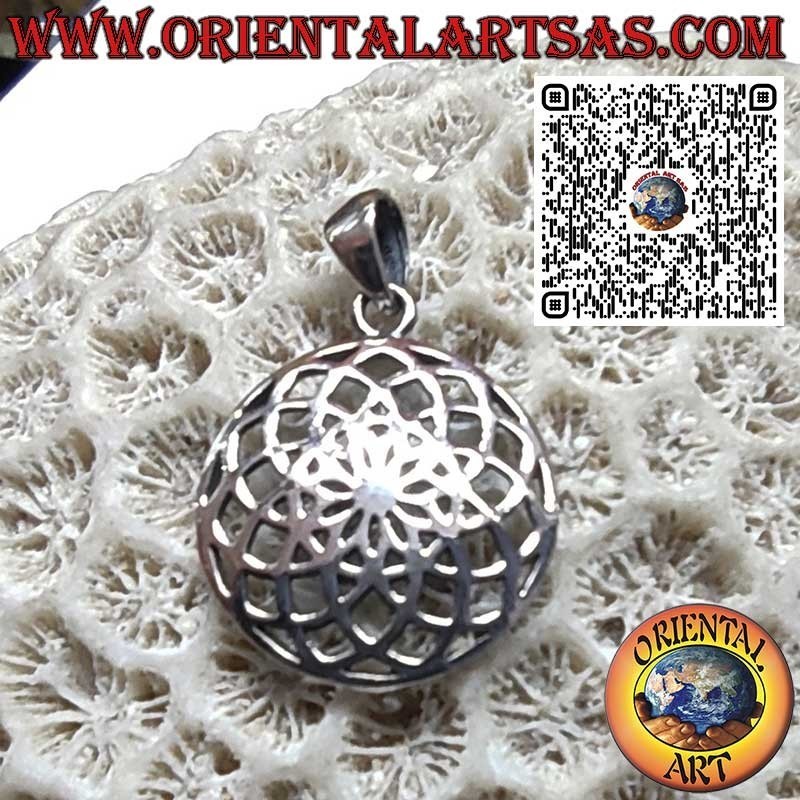 Colgante Mandala en Plata 925 en Forma de Flor de la Vida