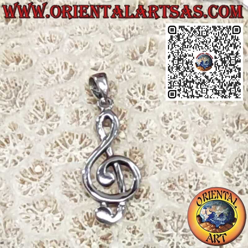 925er Silberanhänger Violinschlüssel. Symbol für Musik, Harmonie und künstlerische Leidenschaft.