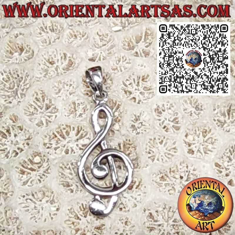 925er Silberanhänger Violinschlüssel – Elegantes Musiksymbol