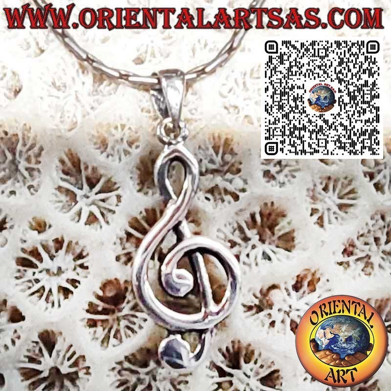 925 Sterling Silver Treble Clef Pendant – Elegant Musical Symbol