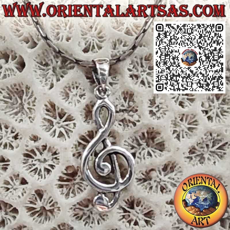 Pendentif en Argent 925 Clé de Sol – Symbole Musical Élégant