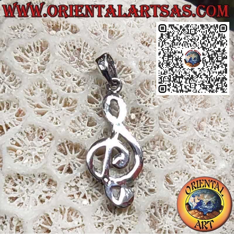 925er Silberanhänger Violinschlüssel – Elegantes Musiksymbol