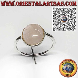 Anillo de Plata 925 con Cuarzo Rosa Natural Ovalado – Diseño Elegante y Sencillo